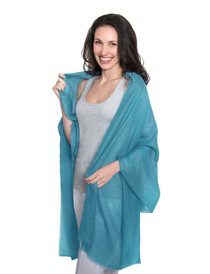 Cashmere Pashmina - Sea Blue - Blankets & Throws