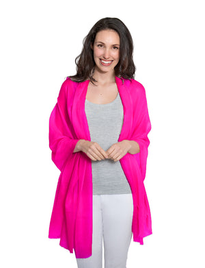 Cashmere Pashmina - Hot Pink - Blankets & Throws