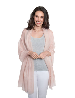 Cashmere Pashmina - Shell Pink - Blankets & Throws